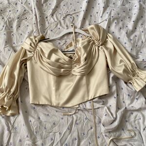 stolen studios princess top in beige cream